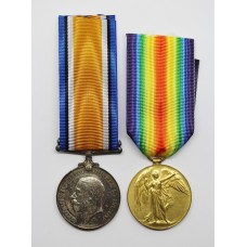 WW1 British War & Victory Medal Pair - Pte. S. Houseley, Machine Gun Corps