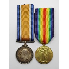 WW1 British War & Victory Medal Pair - Pte. C. York, 26th (Bankers) Bn. Royal Fusiliers - K.I.A.