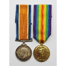 WW1 Prisoner of War British War & Victory Medal Pair - Pte. D.J. York, Machine Gun Corps - Wounded