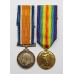 WW1 Prisoner of War British War & Victory Medal Pair - Pte. D.J. York, Machine Gun Corps - Wounded