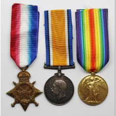 WW1 1914-15 Star, British War & Victory Medal Trio - Pte. E. Moore, Royal Army Medical Corps