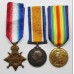 WW1 1914-15 Star, British War & Victory Medal Trio - Pte. E. Moore, Royal Army Medical Corps