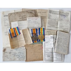 WW1 British War & Victory Medal Pair with Original Documents & Box of Issue - Pte. E.G. Colston, Royal Army Medical Corps