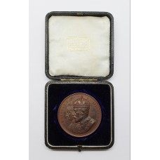 Large Bronze 1911 King George V & Queen Mary Coronation Medallion