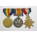 WW1 1914-15 Star Medal Trio and National Union of Agriculture Silver Badge - Pte. J. Wilkins, Royal Army Medical Corps