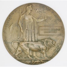 WW1 Memorial Plaque (Death Penny) - Serjeant George Roland Chadwick, Royal Artillery