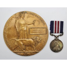 WW1 Military Medal and Memorial Plaque (Death Penny) - Dvr. H.H. Lowe, Royal Artillery - K.I.A.