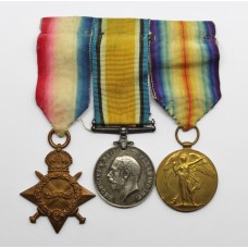 WW1 1914-15 Star, British War & Victory Medal Trio - Pte. T. Gordon, Notts & Derby Regiment (Sherwood Foresters)