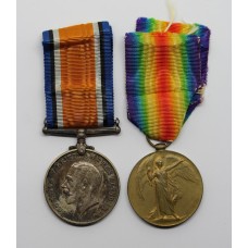 WW1 British War & Victory Medal Pair - Pte. P. Baker, 26th Bn (3rd Public Works Pioneers) Middlesex Regiment