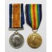WW1 British War Medal, Victory Medal and Memorial Plaque - L.Cpl. R. White, 1st Bn. King's Own (Royal Lancaster) Regiment - K.I.A.