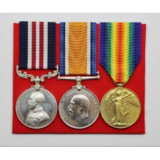 WW1 Military Medal, British War Medal & Victory Medal - Sjt. A.E. Herridge, 11th Bn. Oxfordshire & Buckinghamshire Light Infantry (Immediate Award)