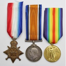 WW1 1914-15 Star Medal Trio - Pte. A.H. Sandford, Lincolnshire Regiment