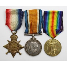 WW1 1914-15 Star Medal Trio - Pte. W. Middlebrooke, Notts & Derby Regiment (Sherwood Foresters)