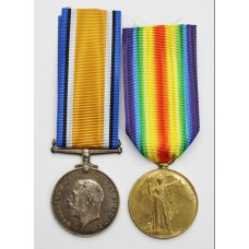 WW1 British War & Victory Medal Pair - Pte. J. Gargon, Royal Irish Fusiliers (Later Royal Flying Corps) - Wounded