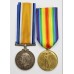 WW1 British War & Victory Medal Pair - Pte. J. Gargon, Royal Irish Fusiliers (Later Royal Flying Corps) - Wounded