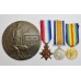 WW1 1914 Mons Star Medal Trio and Memorial Plaque (Death Penny) - Pte. J. Ross, 1st Bn. Seaforth Highlanders - K.I.A. (Siege of Kut)