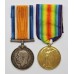 WW1 British War & Victory Medal Pair - Pte. A.J. Eyre, 3rd Canadian Infantry - Twice Wounded