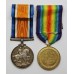 WW1 British War & Victory Medal Pair - Pte. A.J. Eyre, 3rd Canadian Infantry - Twice Wounded