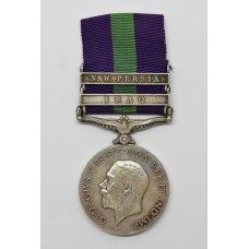 General Service Medal (Clasps - Iraq, N.W. Persia) - Pte. F. Rowe, York & Lancaster Regiment