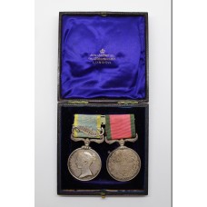 1854 Crimea Medal (Clasp - Sebastopol) and Turkish Crimea Medal (British Issue) in Fitted Box - Qr. Mr. of Bge. L. Isacke, Land Transport Corps