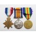 WW1 1914 Mons Star Medal Trio - Pte. W. Hobson, 2nd Bn. South Lancashire Regiment - K.I.A.