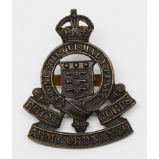 Royal Army Ordnance Corps (R.A.O.C.) Officer's Service Dress Cap Badge - King's Crown