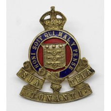 Royal Army Ordnance Corps (R.A.O.C.) Officer's Dress Gilt & Enamel Cap Badge (Sua Tonanti Tela) - King's Crown