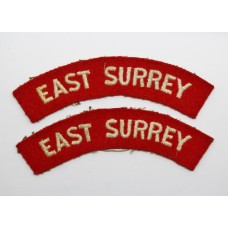 Pair of East Surrey Regiment (East Surrey) Cloth Shoulder Titles