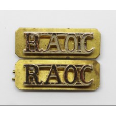 Pair of Royal Army Ordnance Corps (R.A.O.C.) Anodised (Staybrite) Shoulder Titles