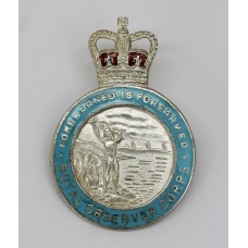 Royal Observer Corps Hallmarked Sliver & Enamel Lapel Badge - Queen's Crown