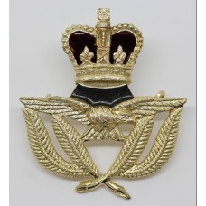 Royal Air Force (R.A.F.) Warrant Officer's Anodosed (Staybrite) Cap Badge - Queen's Crown