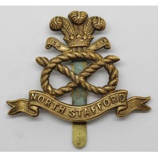 North Staffordshire Regiment WWI All Brass Economy Cap Badge