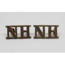 Pair of Northumberland Hussars (N.H.) Shoulder Titles