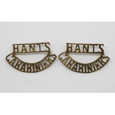 Pair of Hampshire Yeomanry (HANTS/CARABINIERS) Shoulder Titles