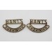 Pair of Hampshire Yeomanry (HANTS/CARABINIERS) Shoulder Titles