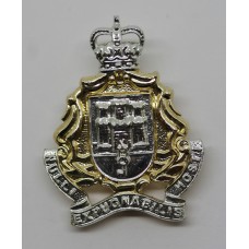 Gibraltar Regiment Anodised (Staybrite) Cap Badge - Queen's Crown