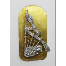 British Army Pipers Chrome Arm Badge