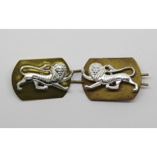 Pair of King's Own Royal Border Regiment Anodised (Staybrite) Collar Badges