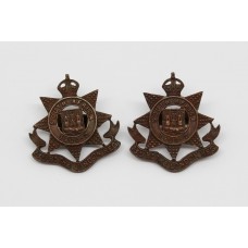 Pair of 23rd Bn. London Regiment Officer's Service Dress Collar Badges - King's Crown