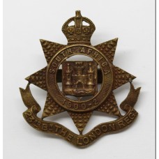 23rd Bn. London Regiment Officer's Service Dress Cap Badge - King