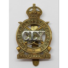 3rd County of London Yeomanry (Sharpshooters) Cap Badge - King's Crown