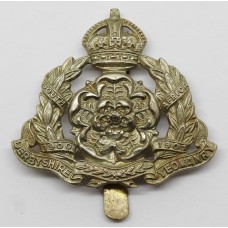 Derbyshire Yeomanry Cap Badge - King's Crown (White Metal)