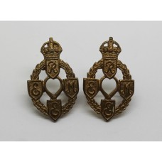 Pair of Royal Electrical & Mechanical Engineers (R.E.M.E.) Collar Badges - King's Crown (1st Pattern)