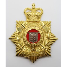 Royal Logistic Corps Blue Cloth Helmet Plate - Queen's Crown