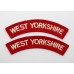 Pair of West Yorkshire Regiment Cloth Shoulder Titles