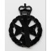 Royal Green Jackets Blackened Anodised (Staybrite) Cap Badge - Queen's Crown