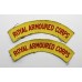 Pair of WW2 Royal Armoured Corps (R.A.C.) Printed Shoulder Titles
