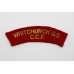 Whitchurch Grammar School C.C.F. (WHITCHURCH G.S. / C.C.F.) Cloth Shoulder Title
