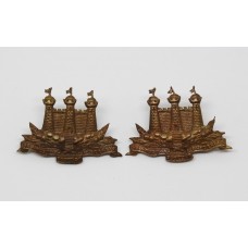 Pair of King's Own Scottish Borderers (K.O.S.B.) Officer's Service Dress Collar Badges