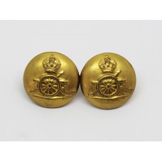 Royal Artillery Button Sweetheart Brooch - King's Crown